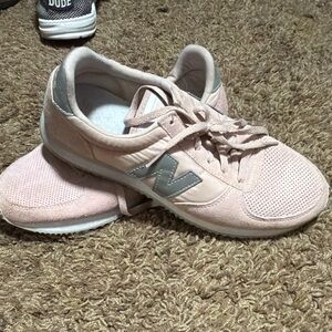 New Balance Women's Light Pink and Silver Sneakers